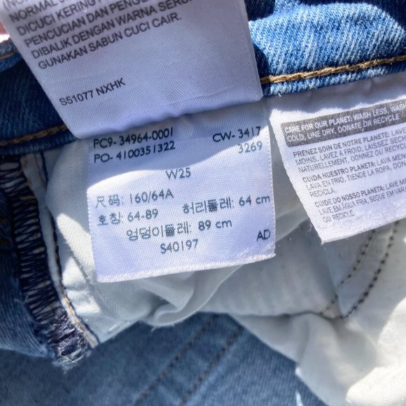 LEVI'S Wedgie Rough Tide High Rise Straight Leg Raw Hem Cropped Jeans, Size 25 - Picture 15 of 15